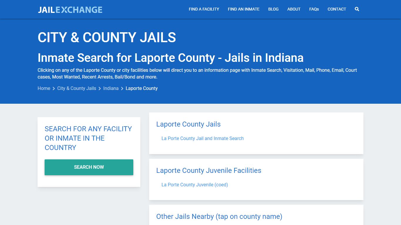Inmate Search for Laporte County | Jails in Indiana - Jail Exchange